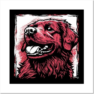 Retro Art Golden Retriever Dog Lover Posters and Art